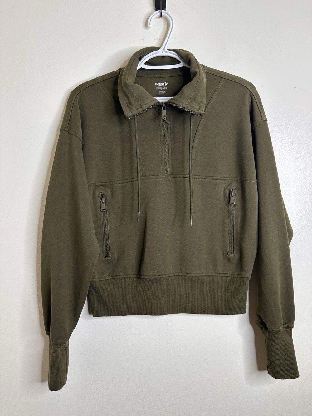 Old Navy Active Dynamic Fleece Pullover Size Small Olive Green Breathable